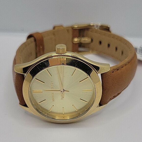 Michael Kors MK3427 Women's Leather Analog Gold Dial Quartz Wrist Watch BC847 - Picture 6 of 10